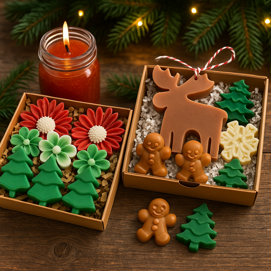 Christmas Evergreen Pine Wax Melt & candle  Gift Box