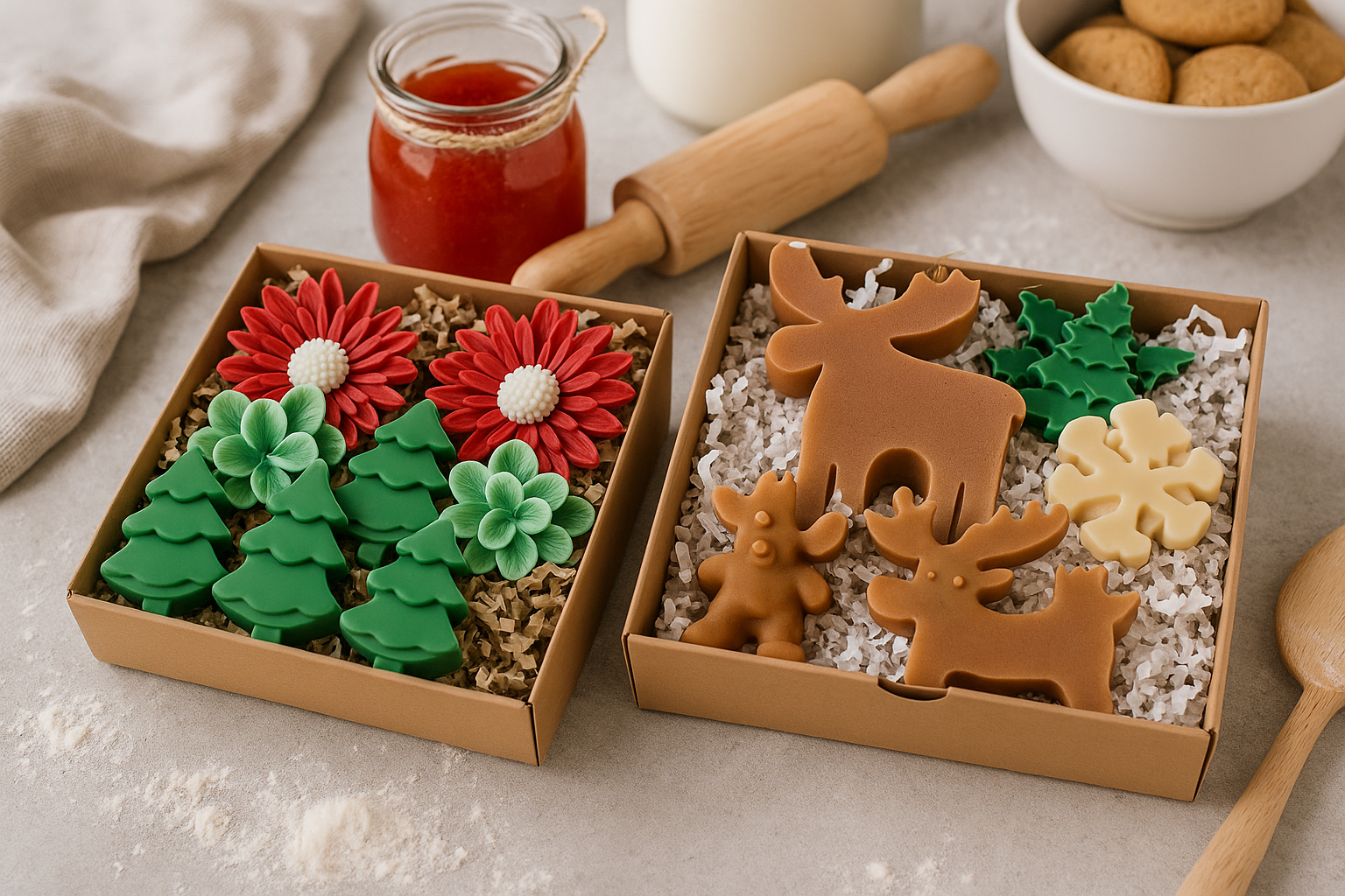 Christmas Evergreen Pine Wax Melt & candle  Gift Box